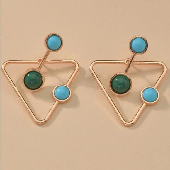 Geo dangle earrings M861 - Picture 2 of 6